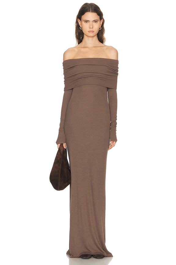brandon maxwell brown dress Gia Chocolate Polka Dot Print Wrap Top Mini Dress – Vavavoom.ie main image 1