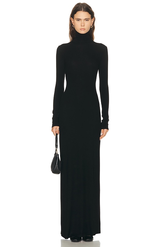 strapless open back dress Black Re/edit Striped Long Viscose Dress | MUGLER main image 1