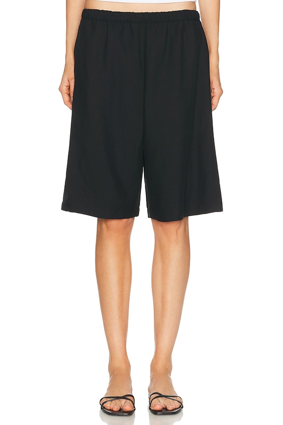 Enza Costa Twill Bermuda Short in Chocolate | FWRD