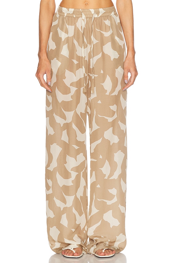 Zimmermann Terry Towel Pant in Tan & Cream | FWRD