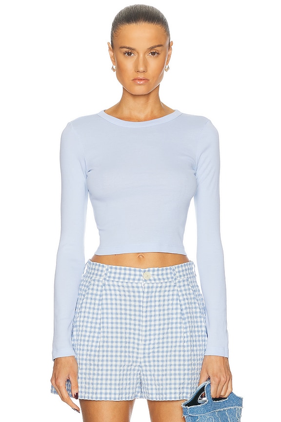 Cou Cou Intimates The Baby Henley Top in French Blue | FWRD