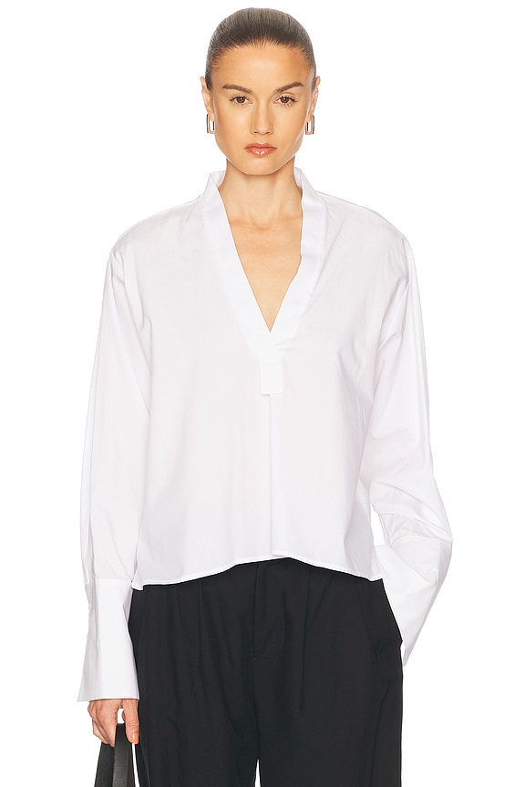 Alexander Wang Off the Shoulder Shirt in Bright White | FWRD