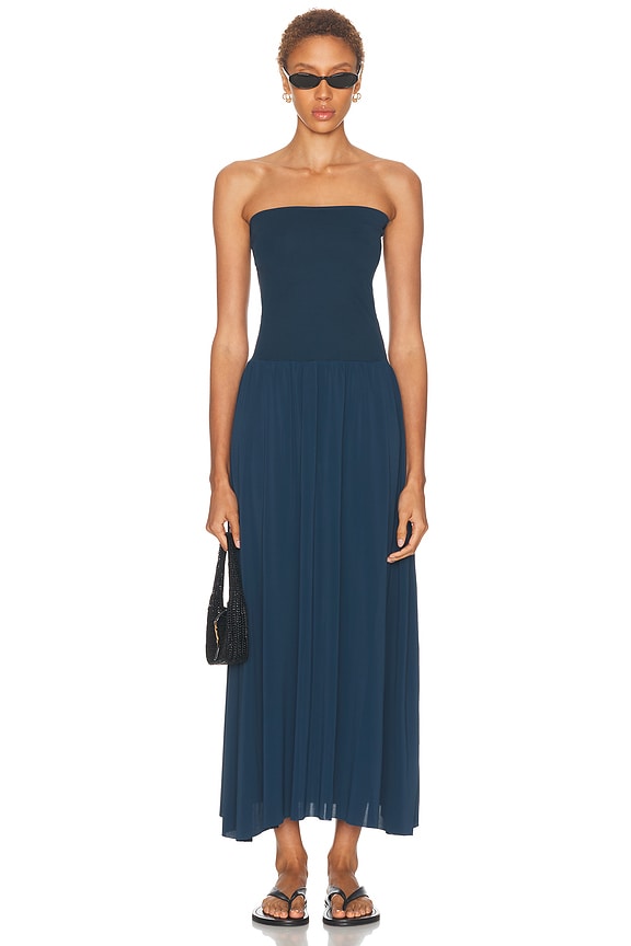 proenza schouler blue strapless dress Dakota Johnson Blue Dress 'Materialists' · Seek Outfit – Seek to Shop ·  Style Seen on Screen main image 0