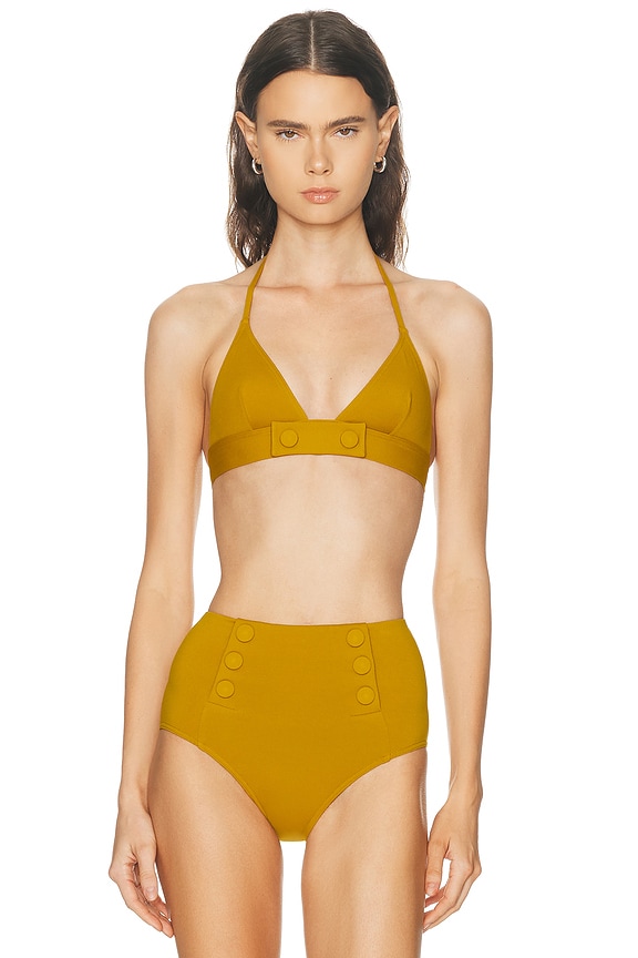 Hunza G Nancy Bikini Set in Mango Sorbet | FWRD Hunza G Nancy Bikini Set in Mango Sorbet | FWRD