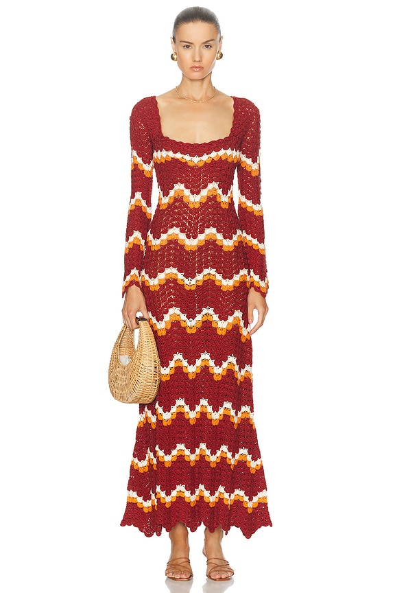 MAISON MARBIE メゾンマーブルTiered Knit Dress IMAX- Cape-Style Sleeve Midi Length Dress - Harmonygirl.com