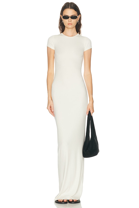 James Perse Classic Skinny Dress in Talc | FWRD