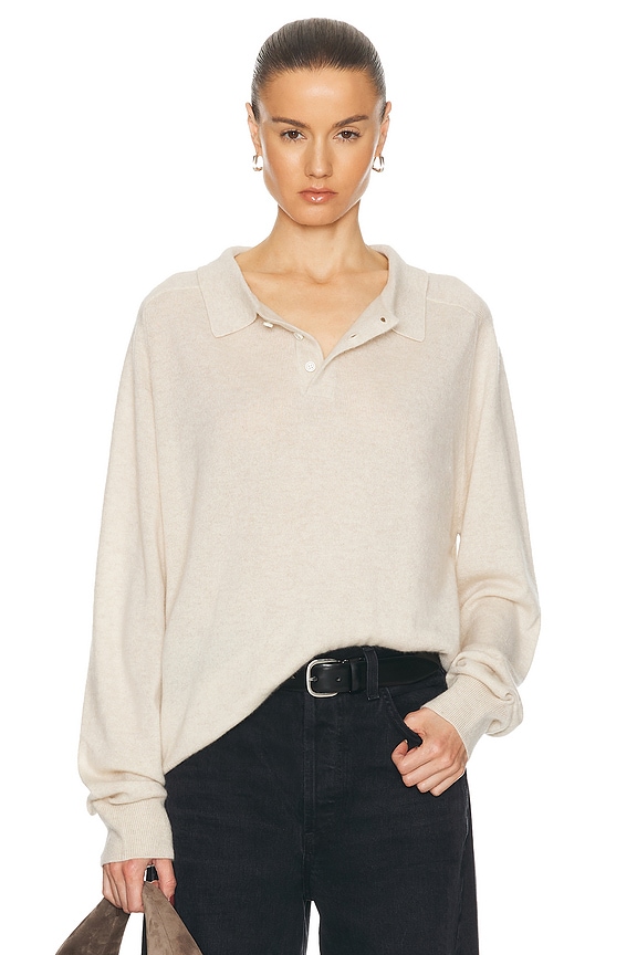 Toteme Merino Wool Zip Knit Sweater in Light Sand | FWRD