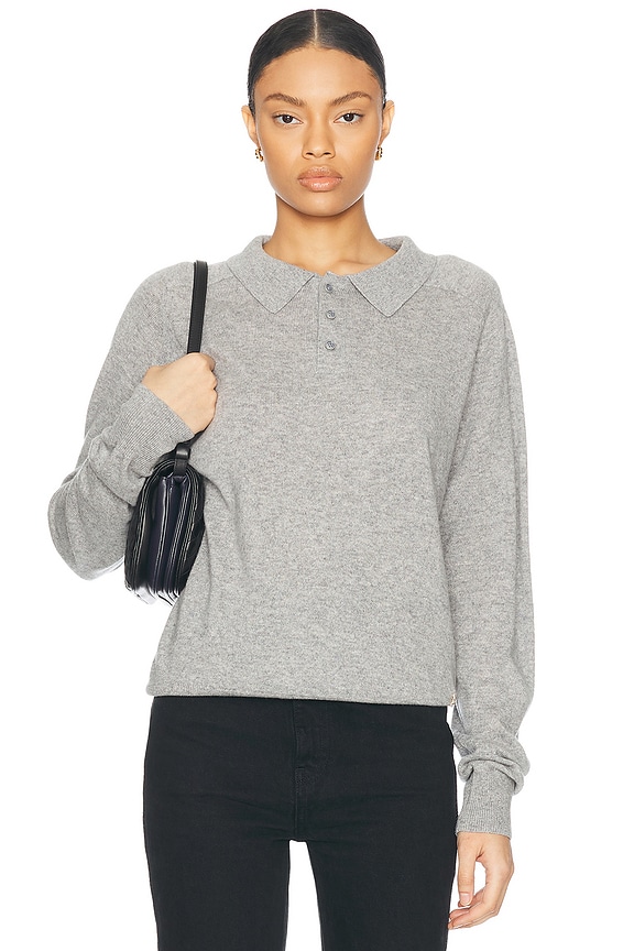 Helmut Lang 2004 ウール　ニット　グレー Helmut Lang Brushed V Neck Tie Sleeve Sweater in Ash | FWRD
