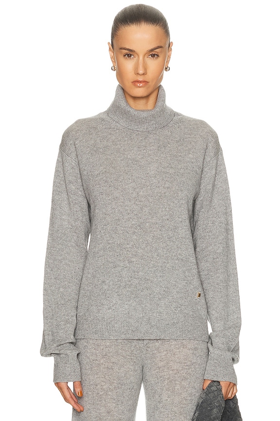 KHAITE Morris Cashmere Sweater in Granite | FWRD