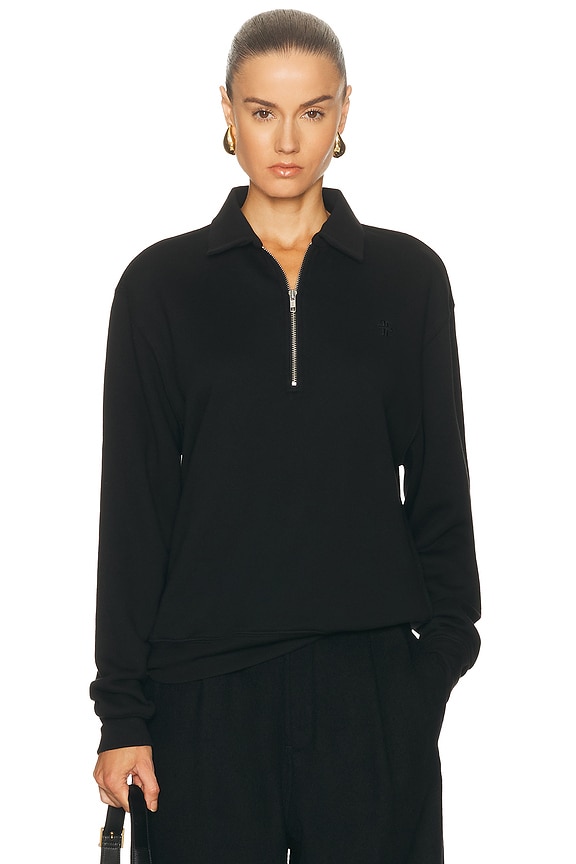 Alexander Wang Half Zip Turtleneck Sweater in Black | FWRD