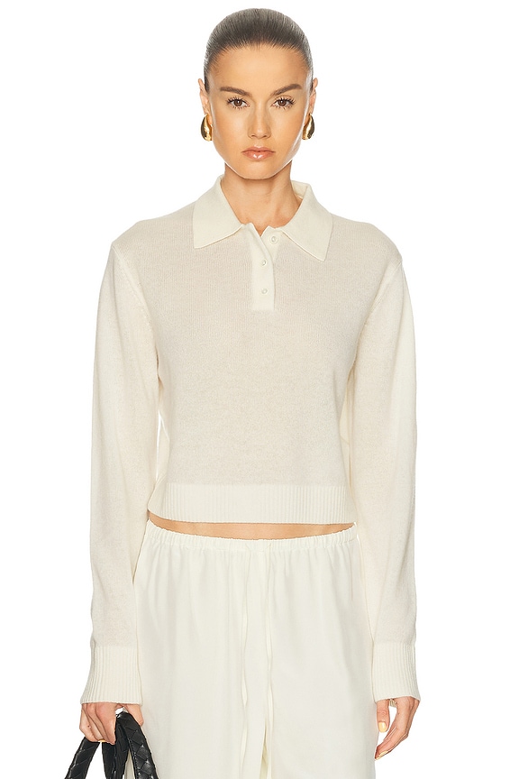 Cult Gaia Devin Knit Cardigan in Off White Melange | FWRD