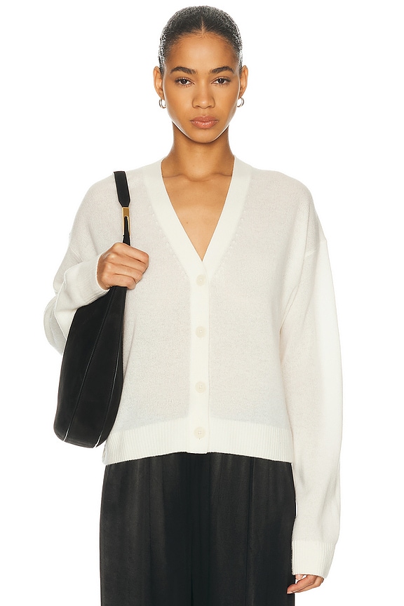 Helmut Lang Waisted Cardigan in Ivory | FWRD