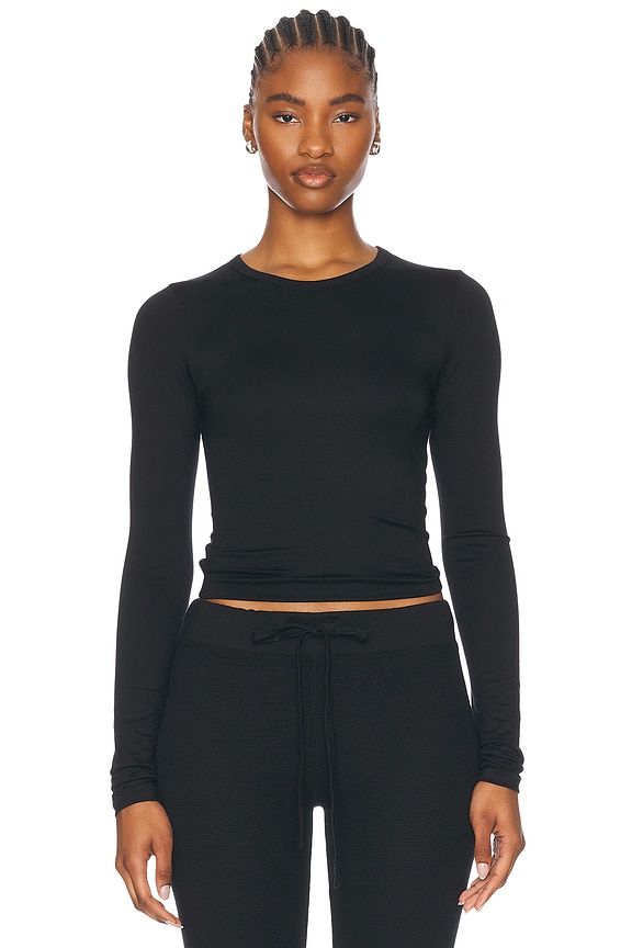 SHORT SLEEVE TURTLE TOP – Black – Norma Kamali