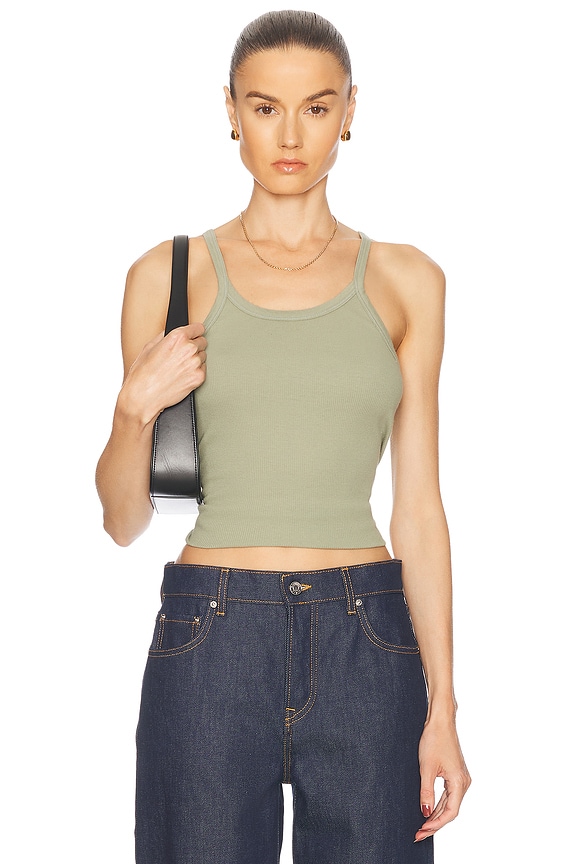 MARINE SERRE WPA111ACJER0001WH00 関税送料込 Marine Serre Apron Top in Evergreen | FWRD