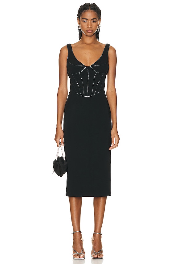 Givenchy Button Front Ribbed Knit Dress in Black | FWRD