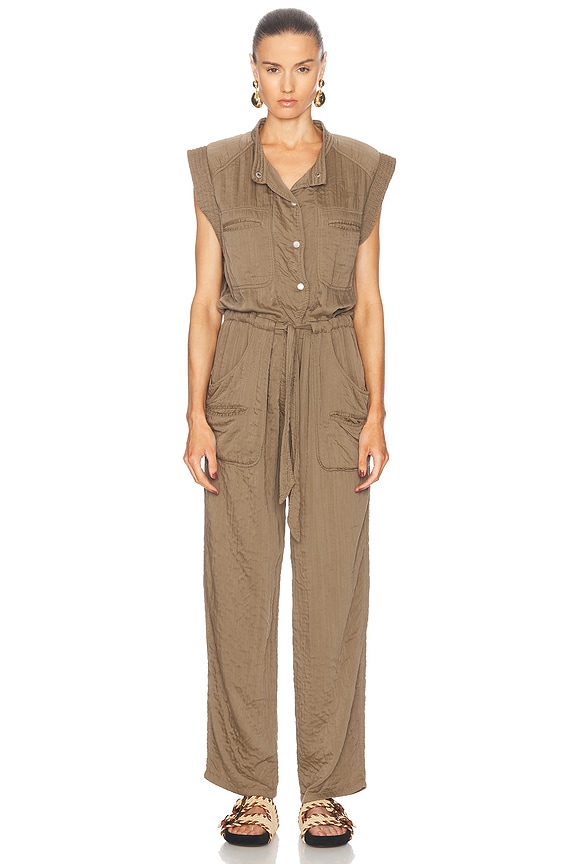 ワンピース Isabel Marant Etoile 'Dylan' Jumpsuit Isabel Marant Etoile Dylan Romper in Light Khaki | FWRD