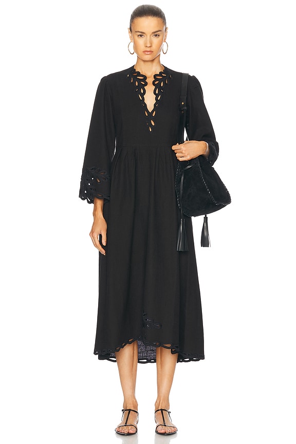 Zimmermann Illustration Structured Dress in Black Paisley | FWRD