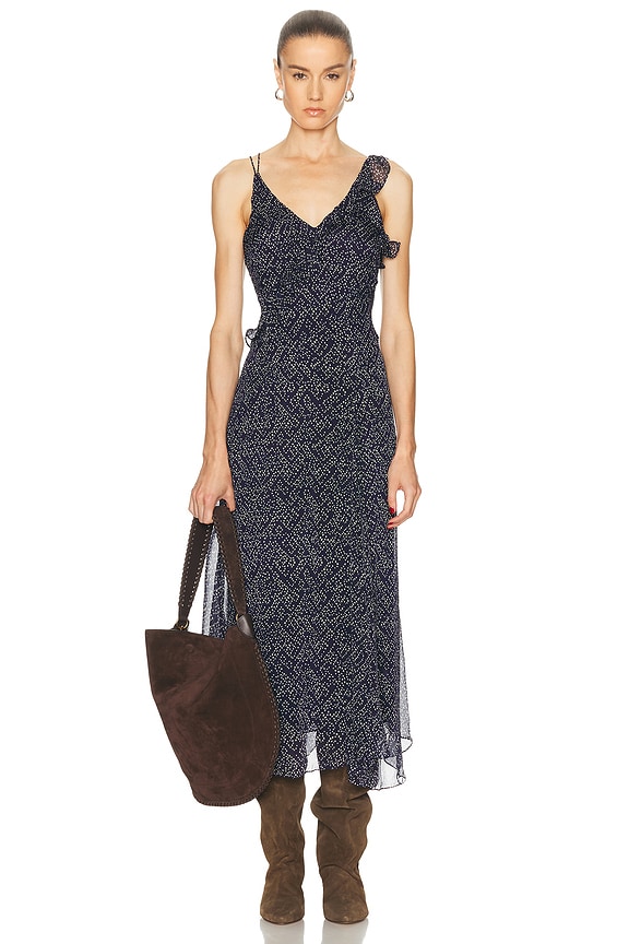 chinese dress ladies Armani Tiered Maxi Dress in Yellow Floral main image 0