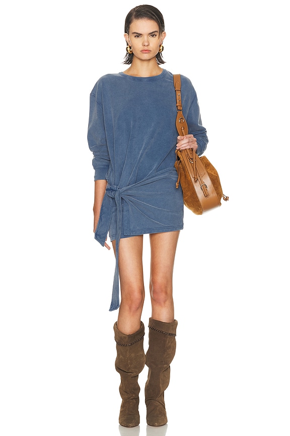 THE ATTICO Jordan Mini Dress in Blue Carribean | FWRD