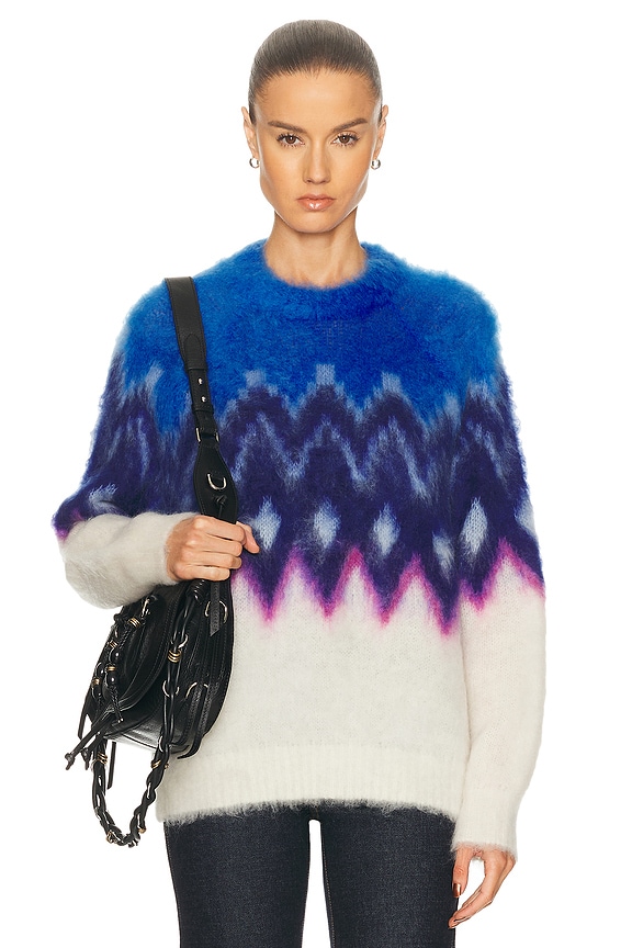 R13 Blue Tie-dye Distressed Oversized Sweater in TIE-DYE BLUE | FWRD