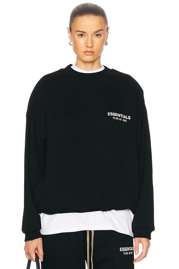 Fear of God ESSENTIALS Fleece Polo in Black | FWRD