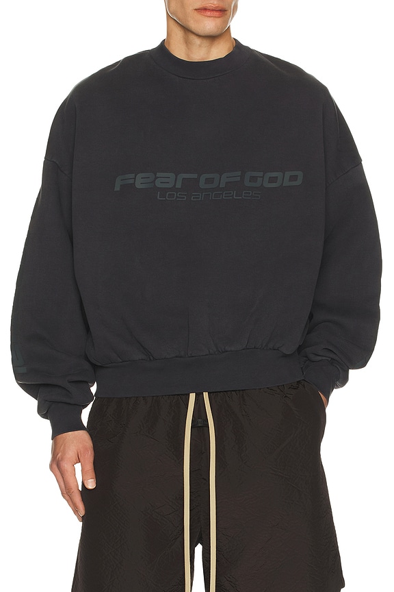 Fear of God Logo Nylon Hooded Rain Jacket in Black | FWRD