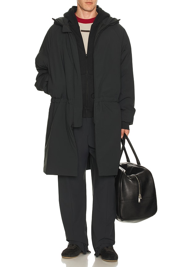 Rick Owens SEALED TRENCH 黒　48 フード付き Rick Owens Trench Coat in Black | FWRD