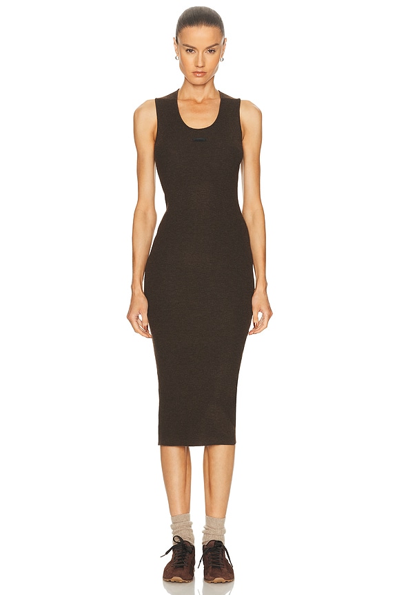 Alexander Wang Rib Knit Zip Tank Dress in Black | FWRD