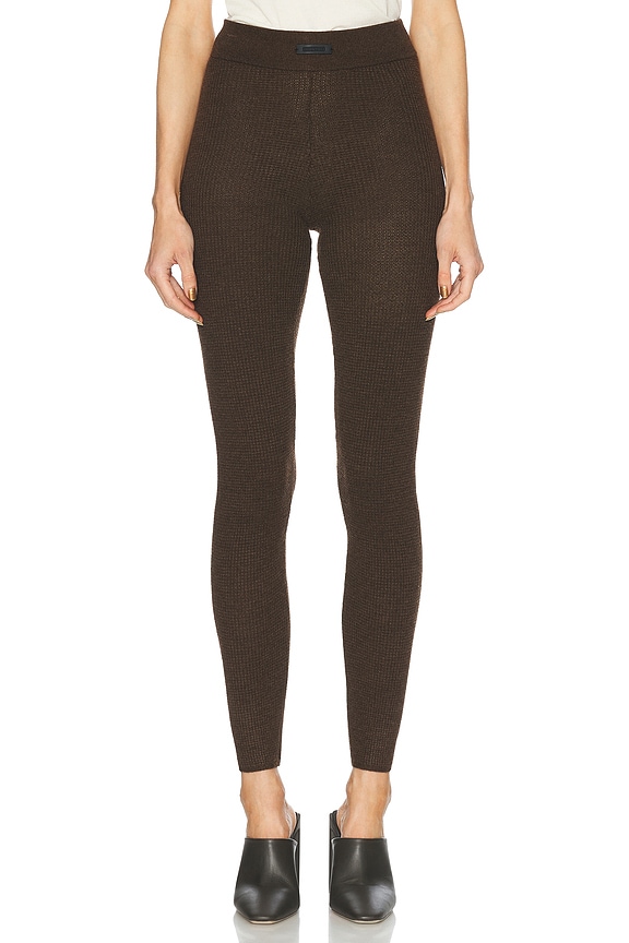 Amiri Ribbed Seamless Legging in Brown | FWRD