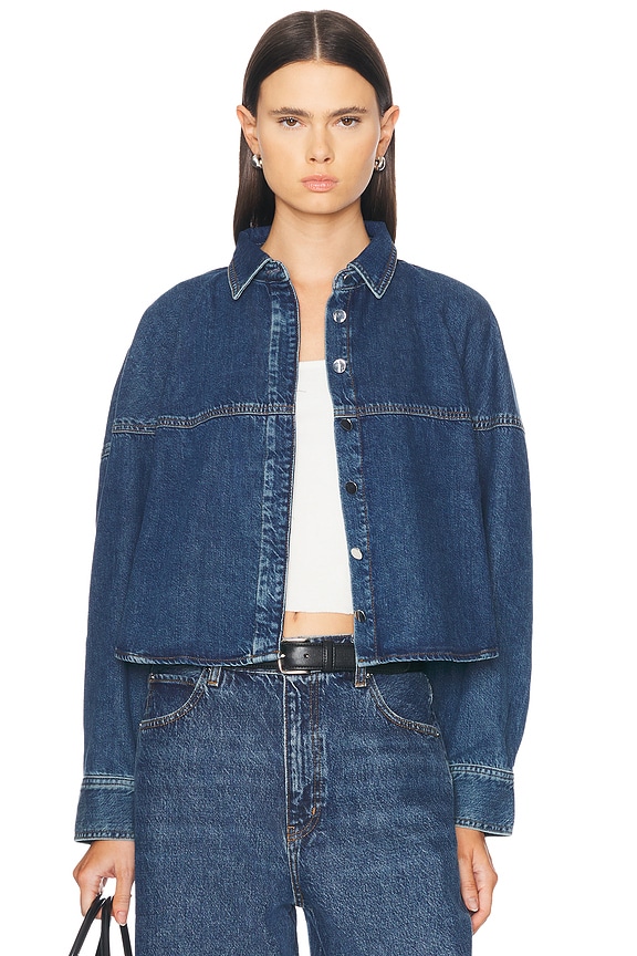 Raf Simons Straight Fit Denim Shirt in Dark Navy | FWRD