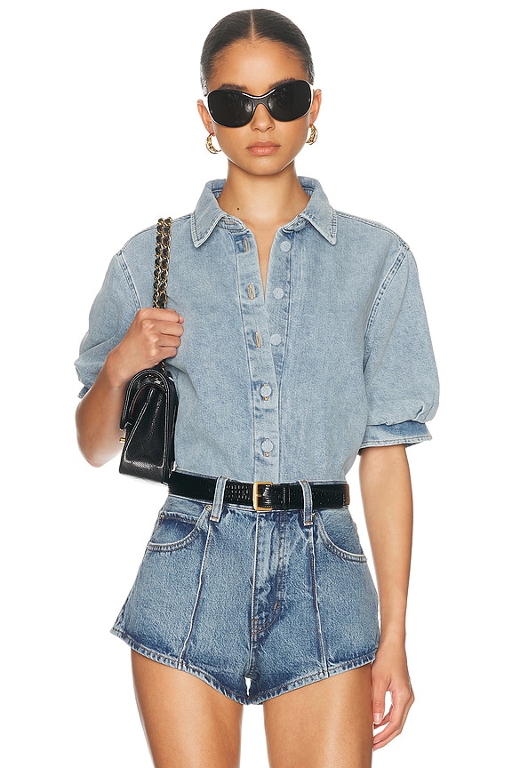 Zimmermann High Tide Lace Shirt in Periwinkle | FWRD
