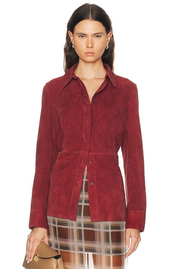 Acne Studios Satin Shirt in Rust Orange | FWRD