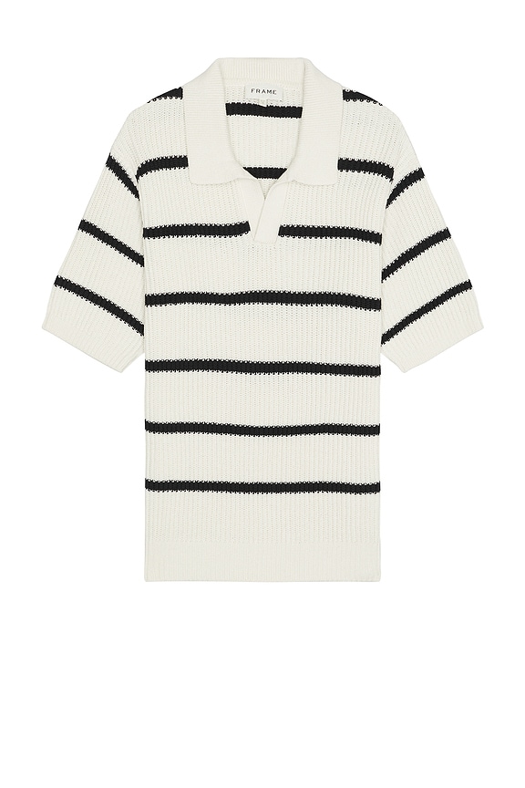★ANDERSSON BELL★ Bubble Stripe Polo Sweater atb1246m(GREY/ Andersson Bell Bubble Stripe Polo Shirt in Gray | SVD USA