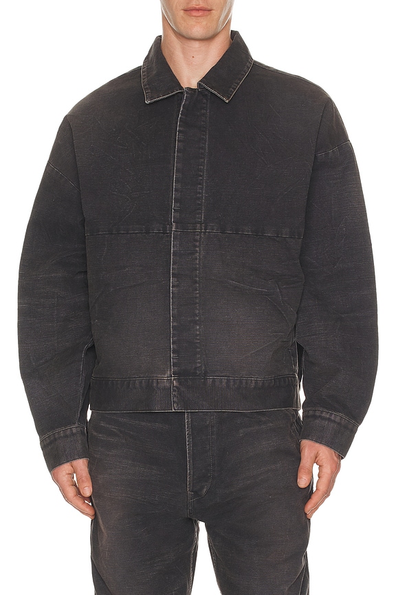 DRKSHDW by Rick Owens Denim Wax Worker Jacket in Black | FWRD