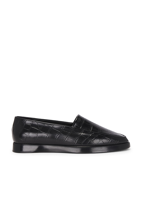 Jil sander レザーローファー メタリックブロックローヒール
