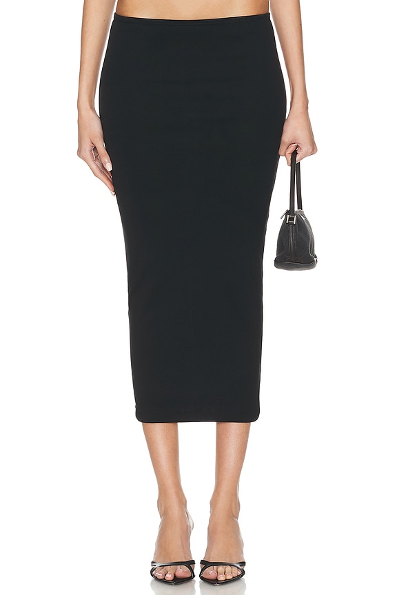 Victoria Beckham Compact Rib Signature Skirt in Navy | FWRD