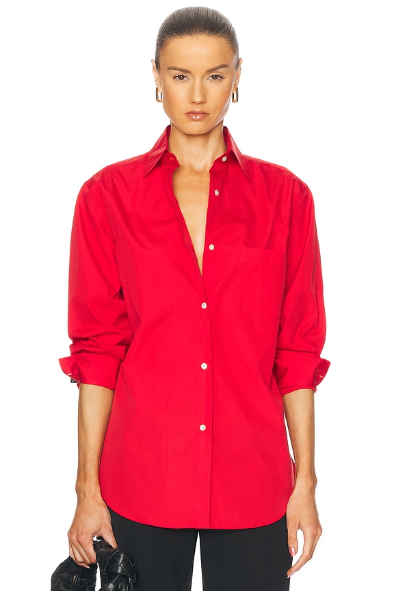 Alexander Wang Crystal Cuff Button Down Shirt in Light Pink