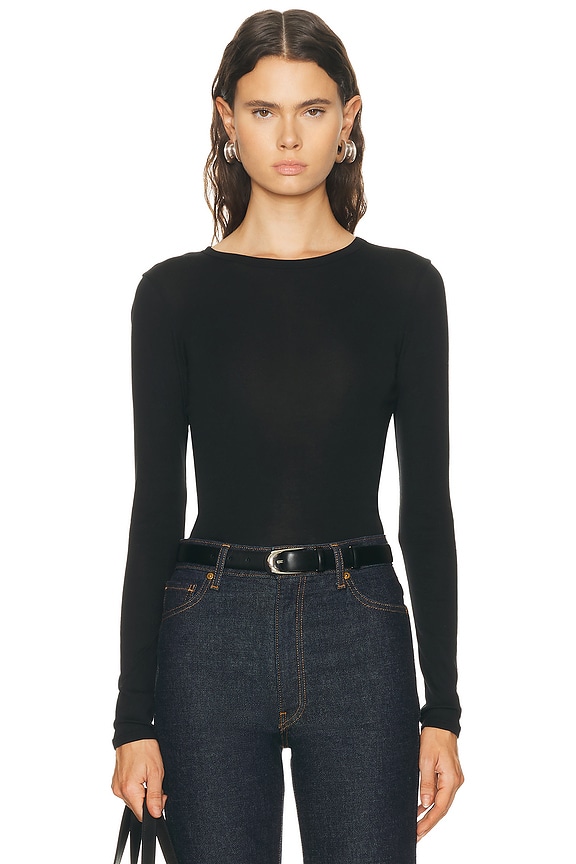 トップス saint laulent 15SS black ombre Saint Laurent Long Sleeve Top in Bordeaux | FWRD