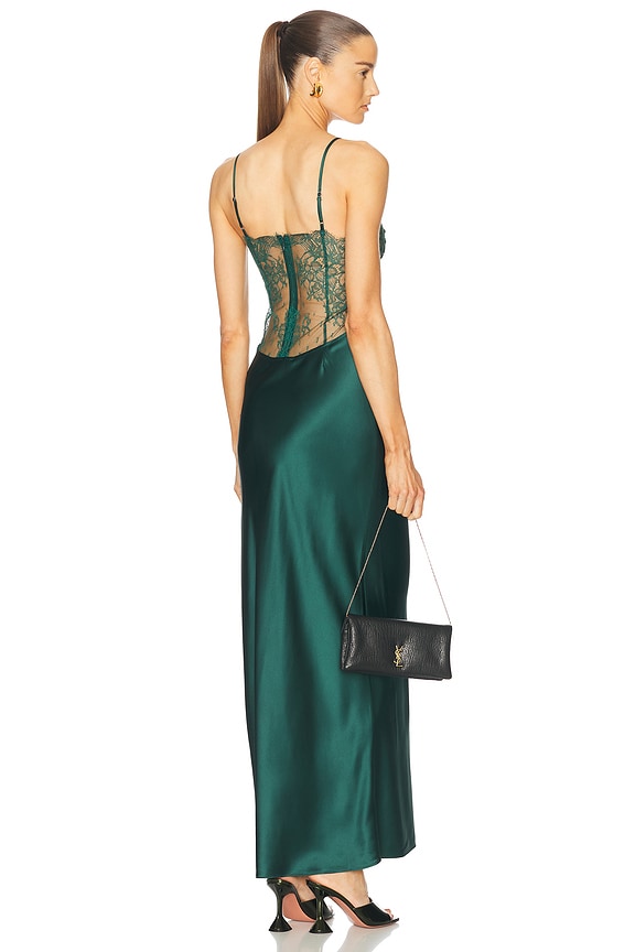 Alessandra Rich Ruffle Gown in Olive Green | FWRD Alessandra Rich Ruffle Gown in Olive Green | FWRD