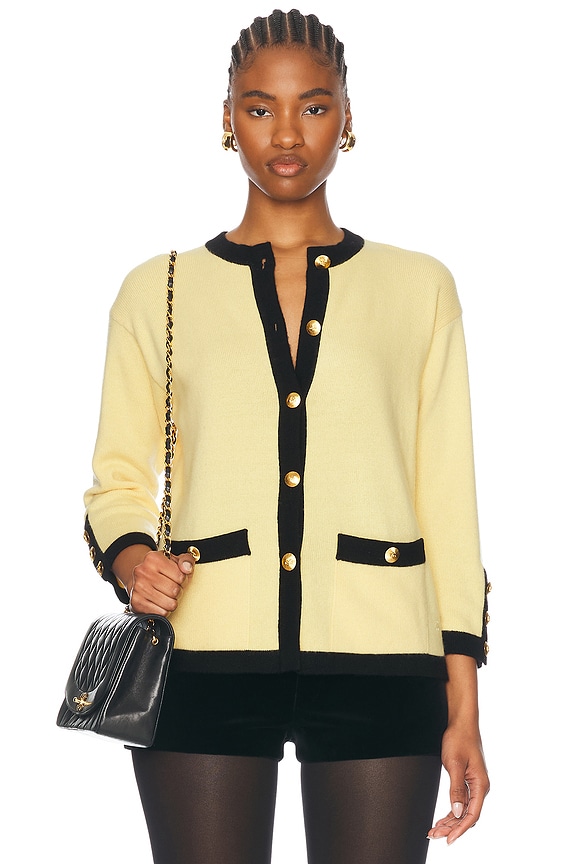 Miu Miu Long Sleeve Cardigan in Topazio | FWRD