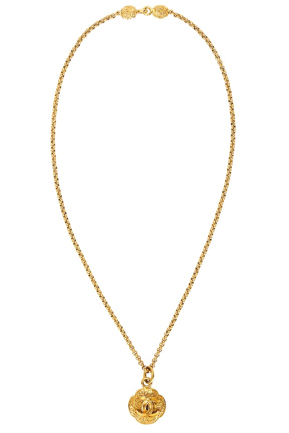 FWRD Renew Dior Rhinestone Necklace in Silver | FWRD