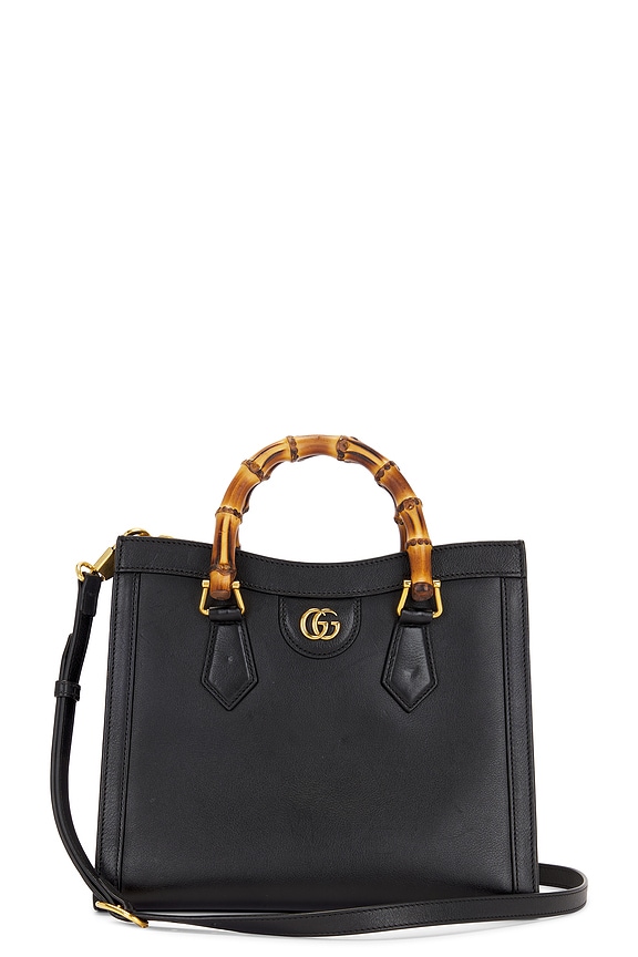 FWRD Renew Gucci Bamboo Shopper Tote Bag in Black | FWRD