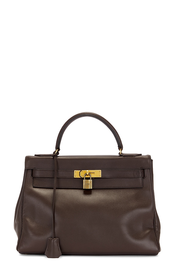 FWRD Renew Hermes 1978 Box Kelly 28 Handbag in Dark Brown | FWRD