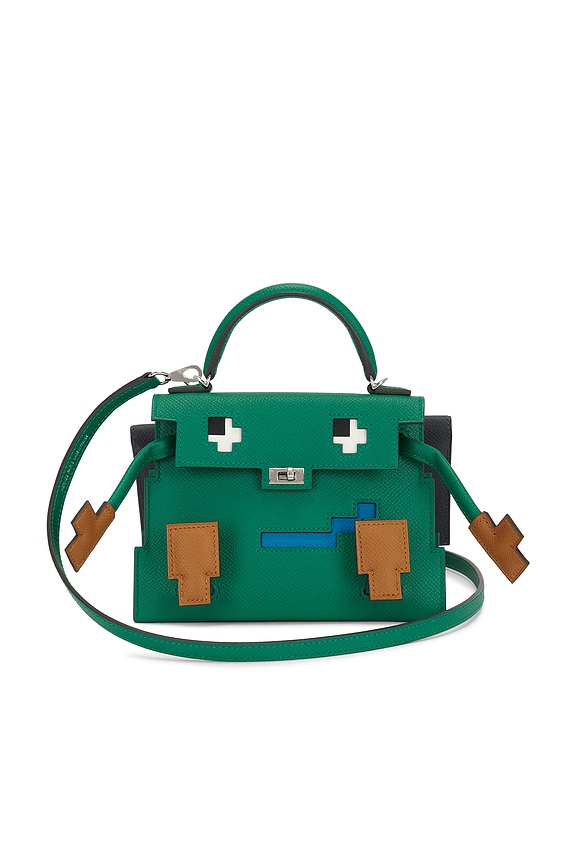 FWRD Renew Hermes Epsom Kelly Doll Picto Handbag in Vert Vertigo