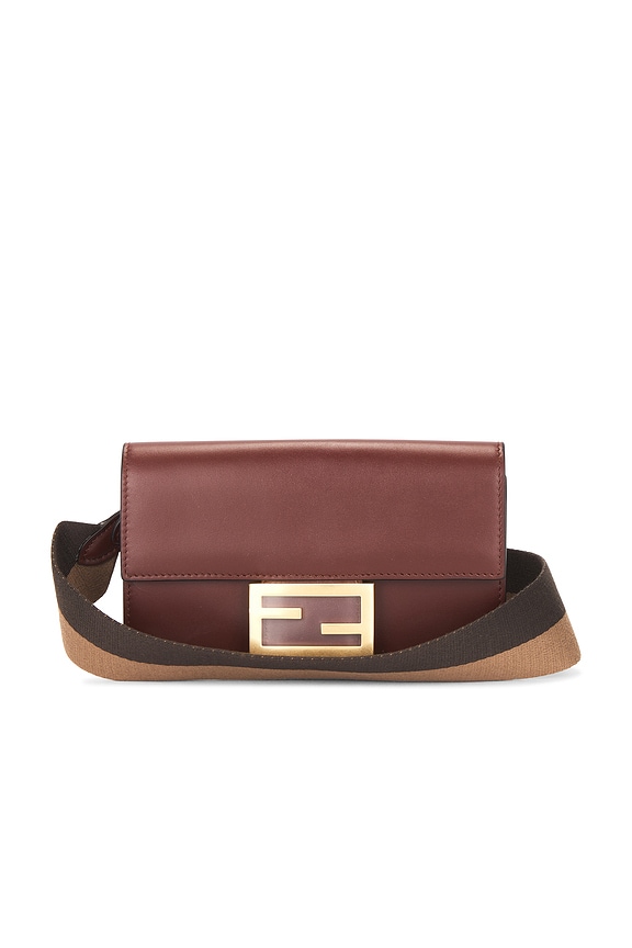 FWRD Renew Fendi Zucchino Mama Baguette Shoulder Bag in Brown | FWRD