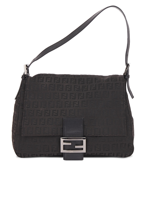 FWRD Renew Fendi Zucchino Hobo Bag in Black | FWRD
