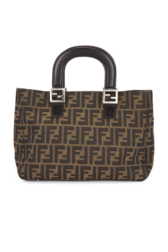 FWRD Renew Fendi Zucca Handbag in Brown | FWRD