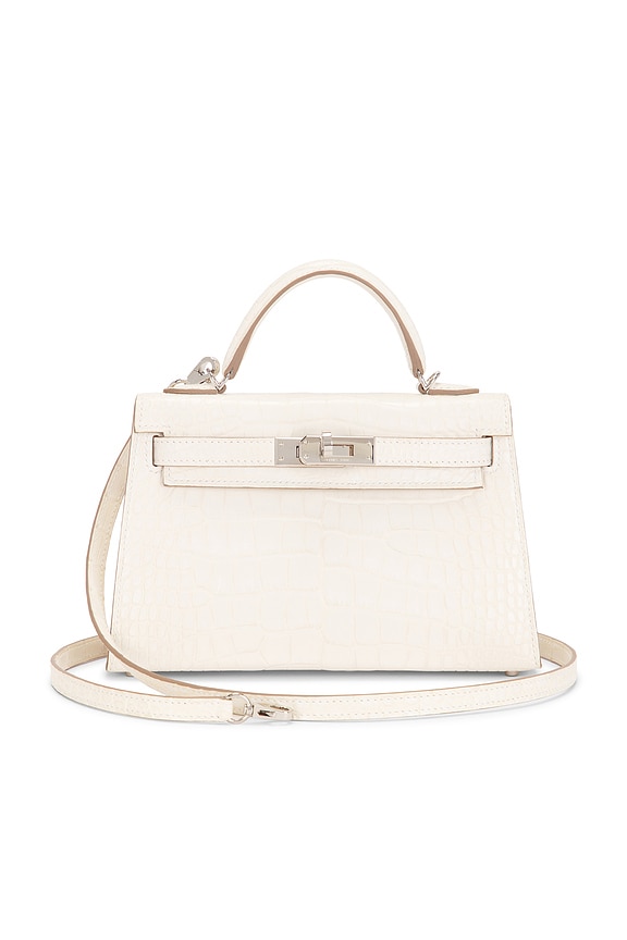 FWRD Renew Hermes Birkin 25 Matt Alligator Handbag in Gris Neve | FWRD