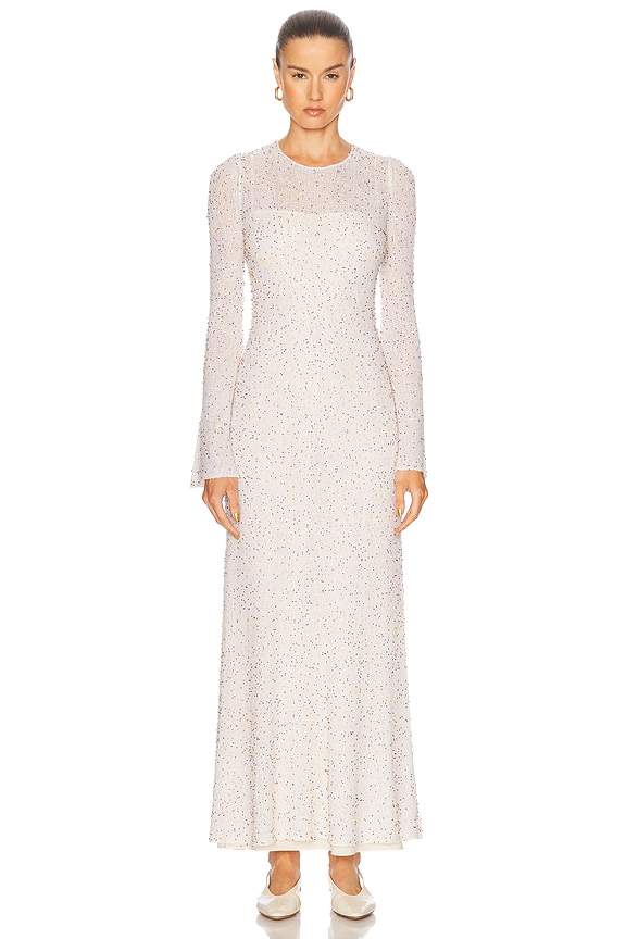 ワンピース SELF PORTRAIT Self-portrait Dresses White (AW25203XW WHITE) self-portrait Rhinestone Lace Maxi Dress in White | FWRD