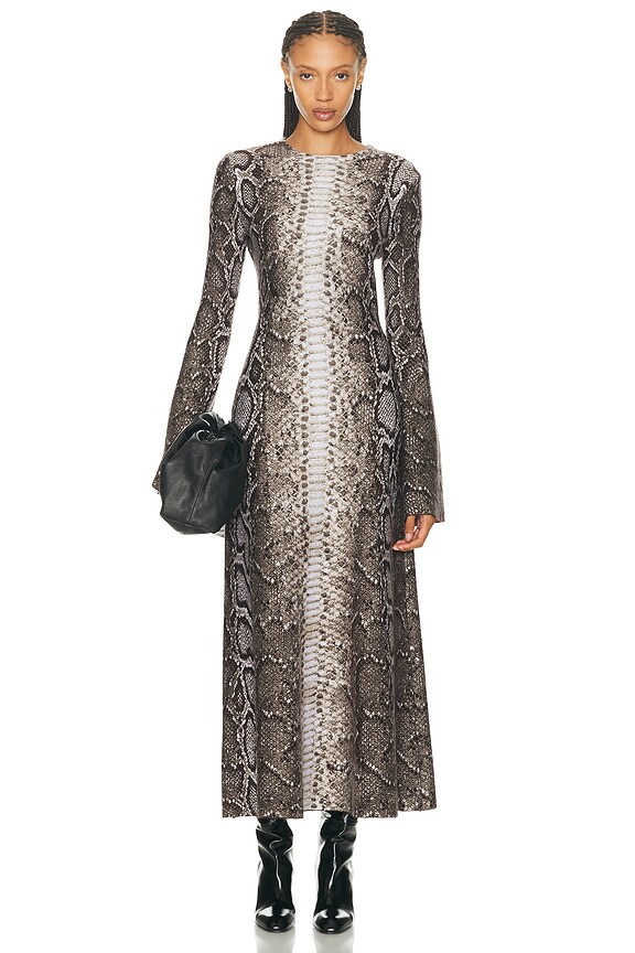 knee length dresses for ladies LONG SLEEVE TURTLE FISHTAIL GOWN  Dark Emerald  Norma Kamali
